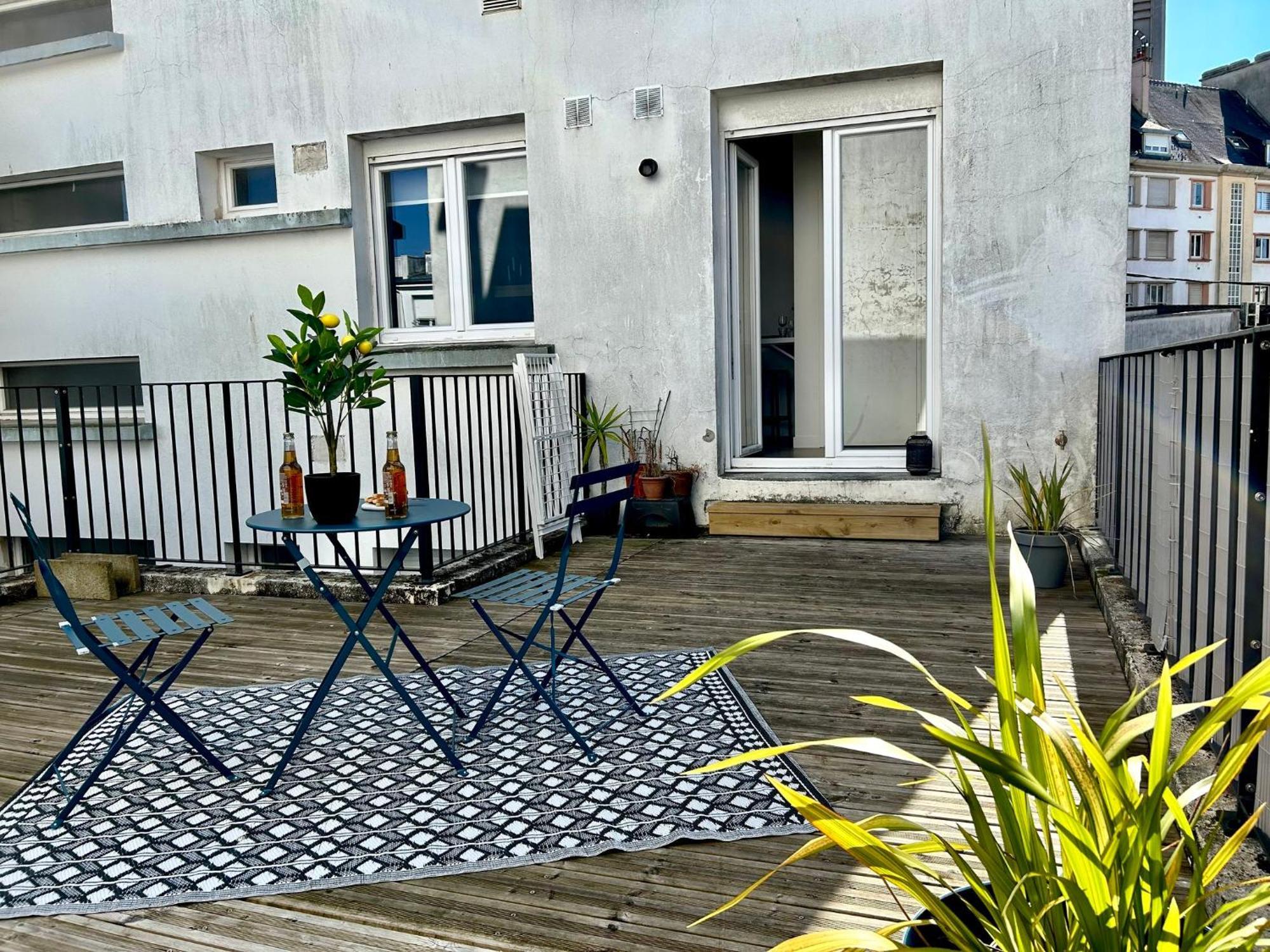 O Studio Terrasse - Centre Ville De Lorient - Gare Exterior foto